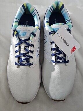 New Balance Brighton Golf Shoes NWT White Blue Waterproof Spiked Size 11